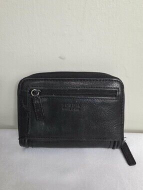 Fossil Black Leather Zip Wallet